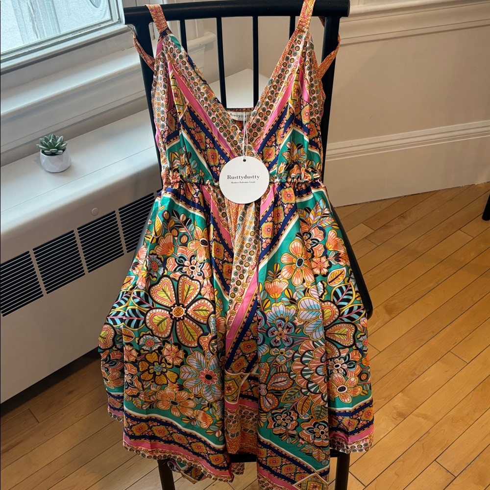 Boho Print Asymmetrical Dress